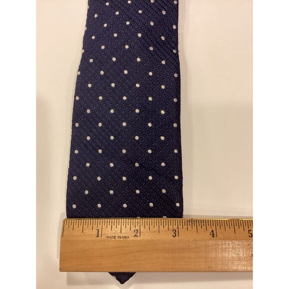 Donald J Trump Signature Collection Blue Polka Dot Silk Neck Tie 60"x 3-1/8” - Picture 6 of 6